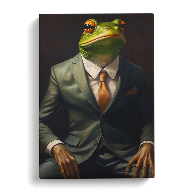 Frog In A Suit No.2 - No Frame Print, 60cm H x 40cm W x 3cm D
