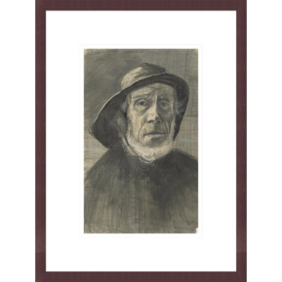 Head of a Fisherman with a Fringe of Beard and a Sou'wester by Vincent van Gogh -Framed Giclee Print