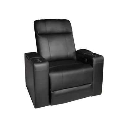 Upholstered Home Theater Seat with Cup Holder