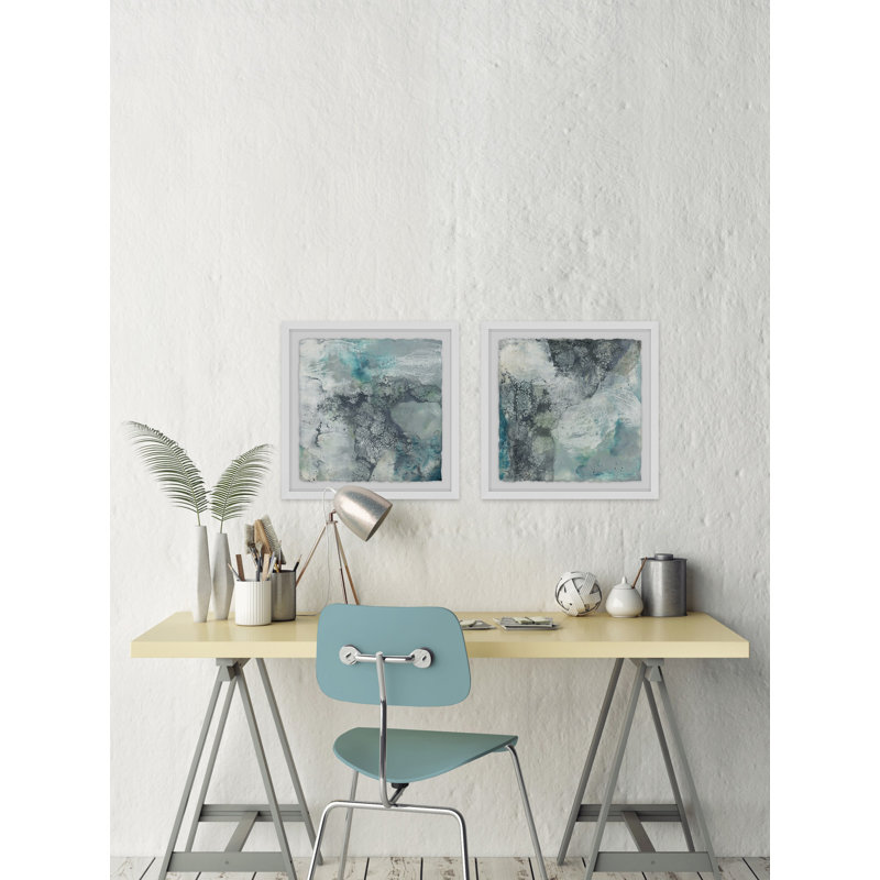 « cloudy marble diptych », reproduction de peinture à l’acrylique, H 24 po x l 24 po x L 1,5 po