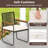3 PCS Patio Furniture Set with Round Tempered Glass Top Table Armrests & Cushions