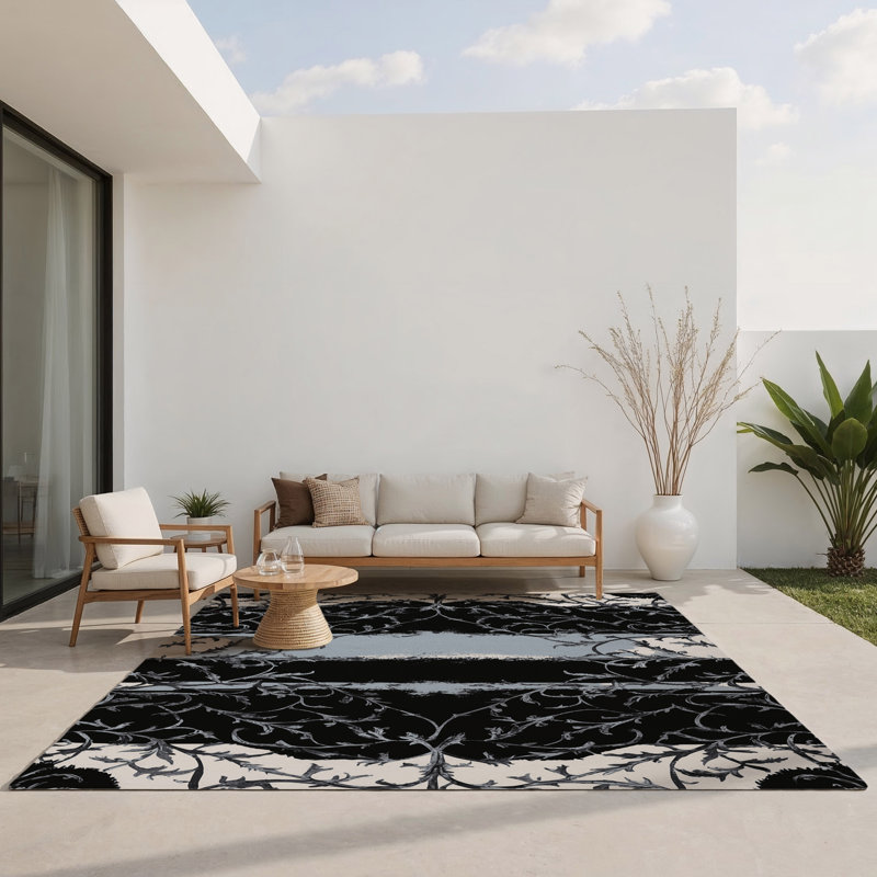 Lunar Lace Indoor And Outdoor Area Rug, Rectangle 9' x 12'