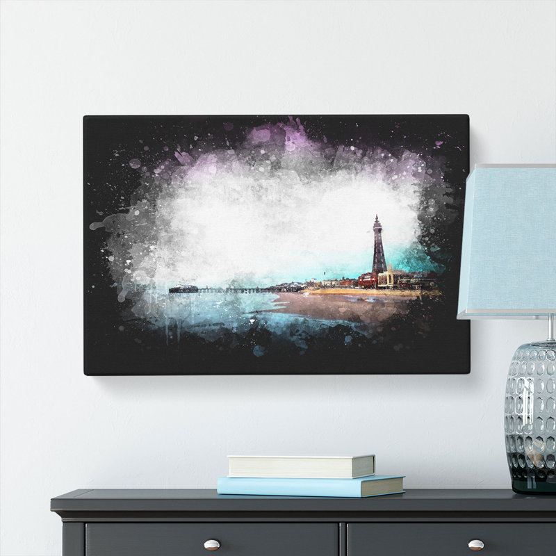 Blackpool Tower And Beach - Wrapped Canvas, 60cm H x 91cm W x 3cm D