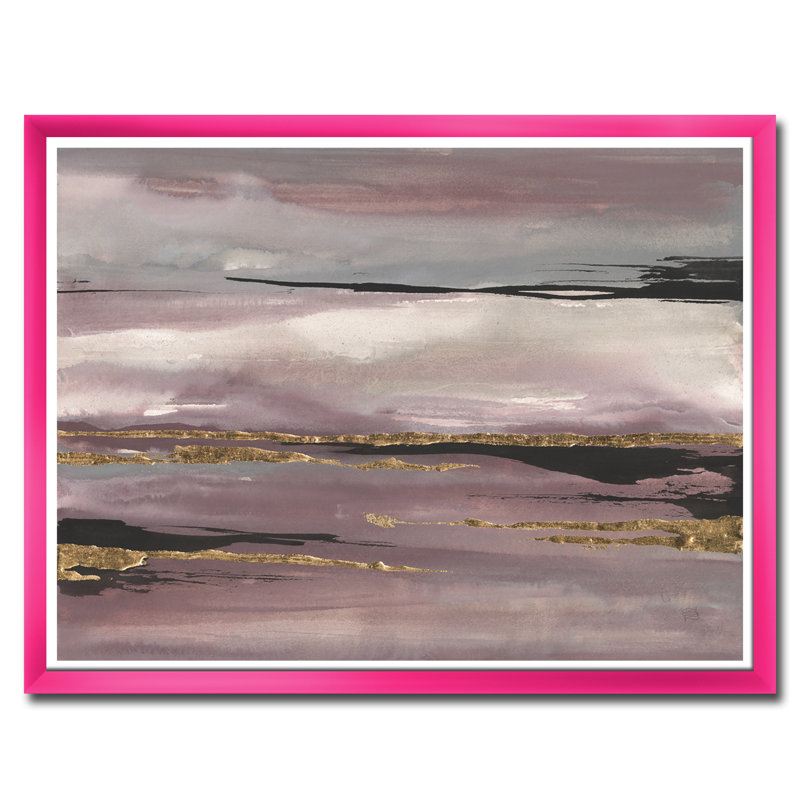 « purple glam storm iii »-image sur toile, H 36 po x l 46 po x P 1,5 po, Encadré rose