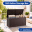 Coffre de terrasse en bois verrouillable 109 gallons avec panneaux aspect bois et couvercle-133709379