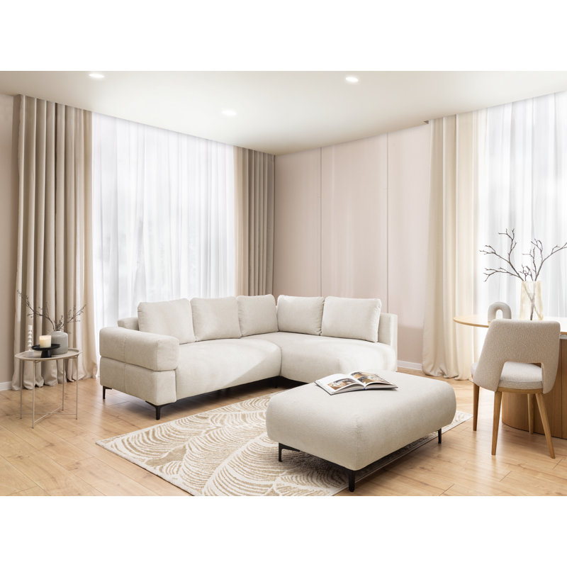 6 Seater Corner Sofa, Right Hand Facing, Cream