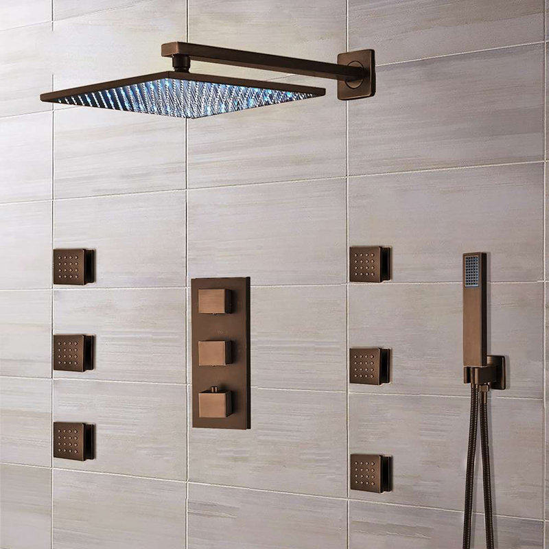 Pomme de douche à jet d'air avec 6 jets pour le corps et douche à main BathSelect