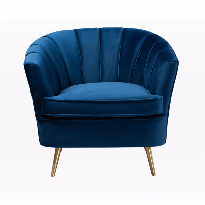 Kitrina Velvet Armchair, Navy Blue