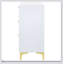 La commode rectangulaire blanche à 6 tiroirs avec détails dorés Karena est parfaite pour les chambres à coucher modernes et contemporaines