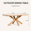 71" Oval Patio Dining Table with Wood-Look Aluminum Frame and Sintered Stone Top