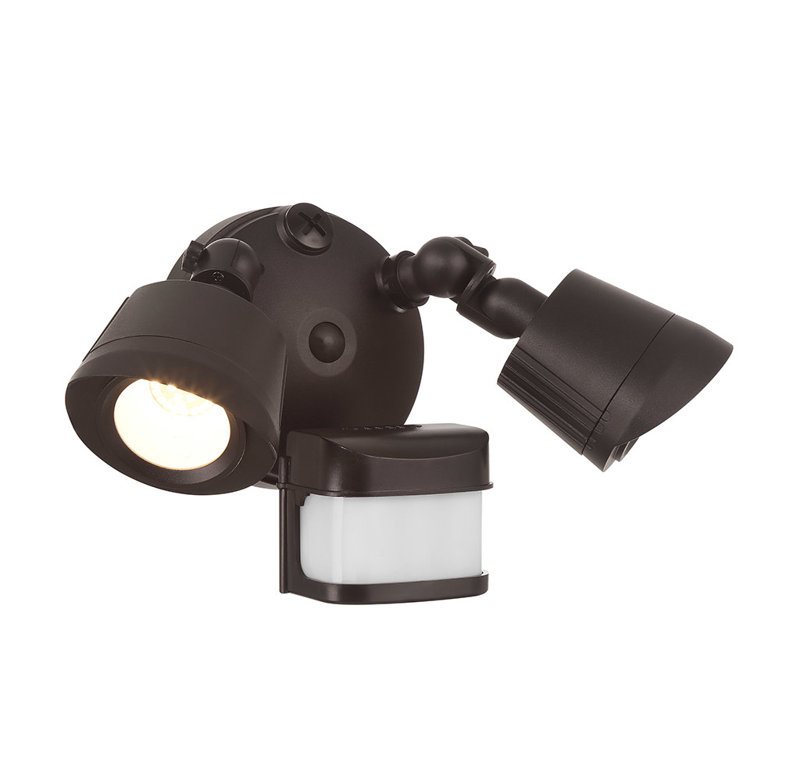 Bronze Dual Head LED Motion Sensor Security Flood Light