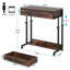 Table de bureau, bureau compact avec roulettes, bureau d'écriture à hauteur réglable, table basse mobile, bureau d'ordinateur
