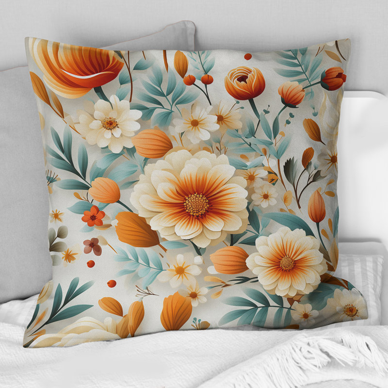 Coussin Orange, H 18 po x l 18 po
