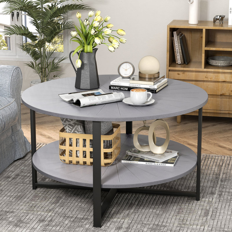 Table basse avec rangement Abdal, Gris