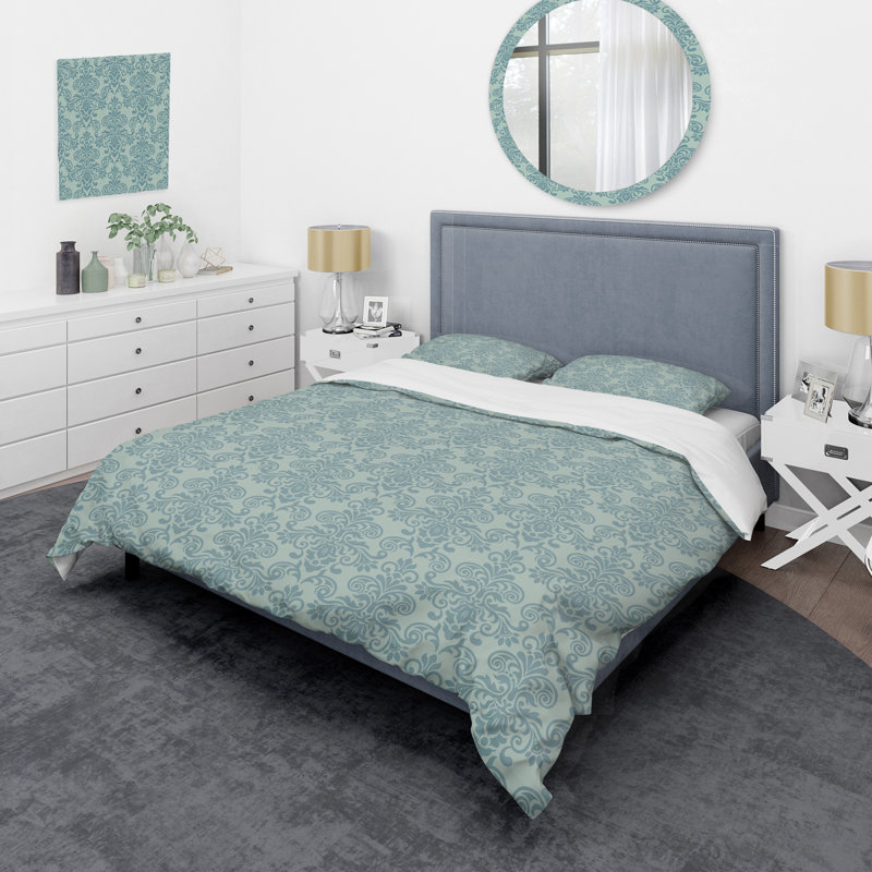 Ensemble de housse de couette en microfibre bleu 3 pièces, Housse de couette pour très grand lit et 2 très