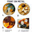 Abstrait orange Dahlia lueur V - reproduction d'art traditionnelle en métal, décoration murale en métal Dahlia-829830503