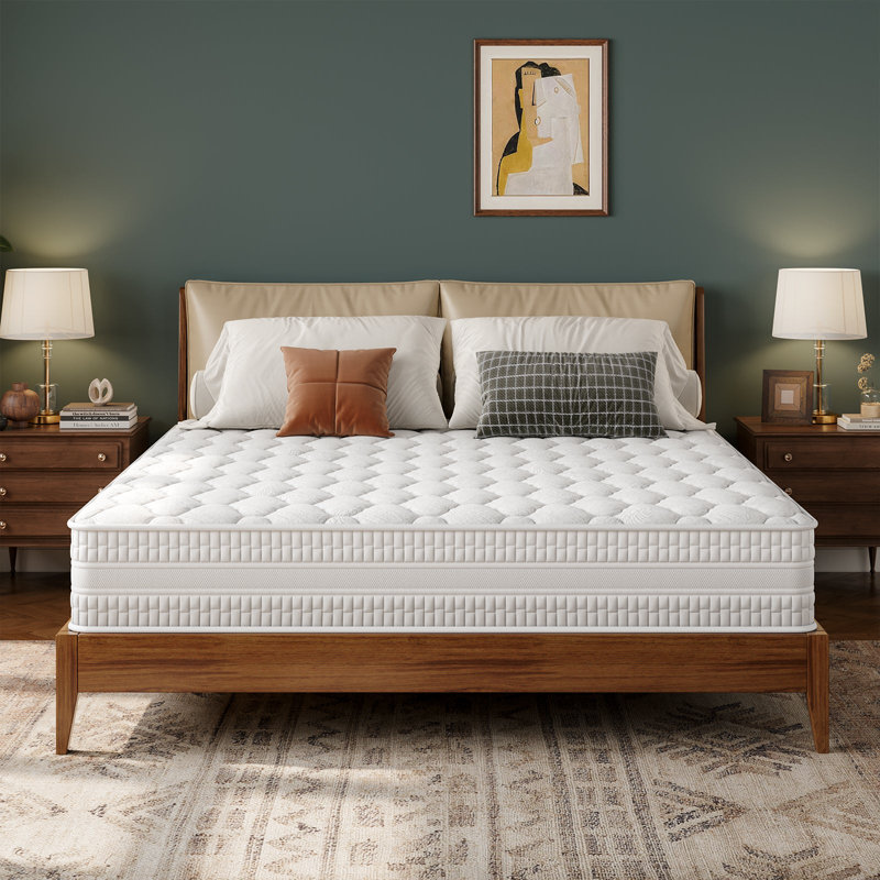 Hybrid Mattress in a Box with Gel Memory Foam and Pocket Spring, Ergonomic Design & Pressure Relief, Medium Firm Feel, King