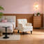 Fauteuil d'appoint rembourré avec garniture cloutée