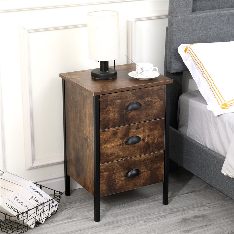Alfordsville 40cm W Iron Bedside Table