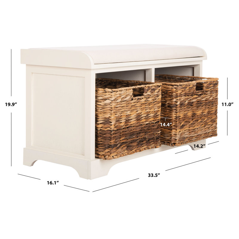 Fotina Storage Bench Combo, Vintage White
