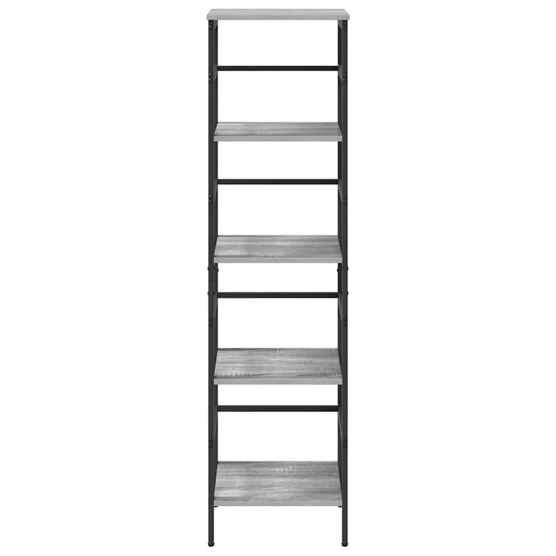 Steel Etagere Bookcase, (4 Shelves) 149cm. H x 40cm. W x 29.5cm. D, Grey Sonoma