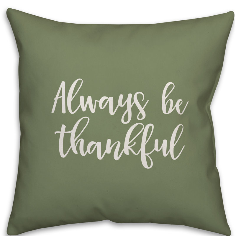  Oreiller Always Be Thankful, vert, Housse de coussin