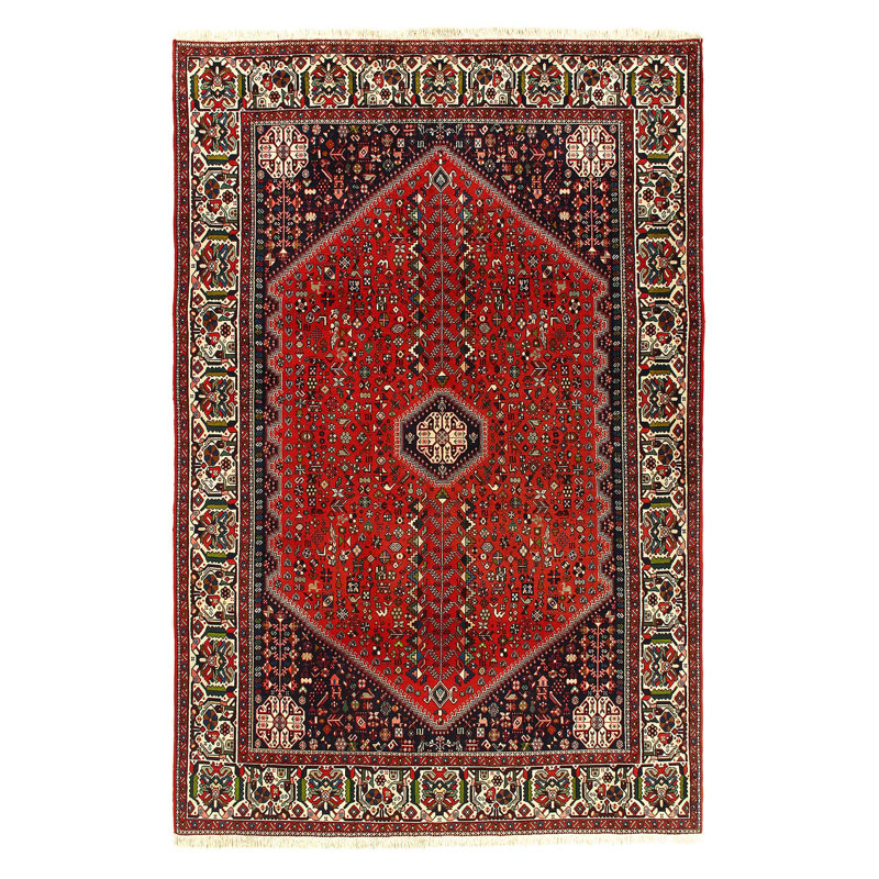 Tapis persan Abadeh fin noué à la main 6 pi 7 po x 10 pi 1 po