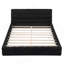 Grand lit plateforme tapissier, noir