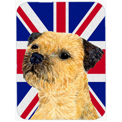 Caroline's Treasures Union Jack Border Terrier with English British Flag Glass Cutting Board