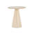 Teak Wood Handmade Cone Cream Side End Accent Table With Beige Marble Tabletop