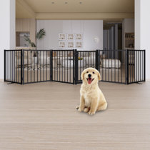 Dog Gates Expandable Dog Fence PawHut Retractable Pet Safety Gate