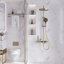 Système de douche à pluie ronde, tête 10 po, 3 fonctions à main, haute pression, anti-calcaire, or brossé-125033881