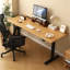 Brown Rectangular Hight adjustable Solid Wood desk-108171360