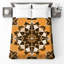 Couvre-lit matelassé orange brun Mandala toutes tailles-127458713