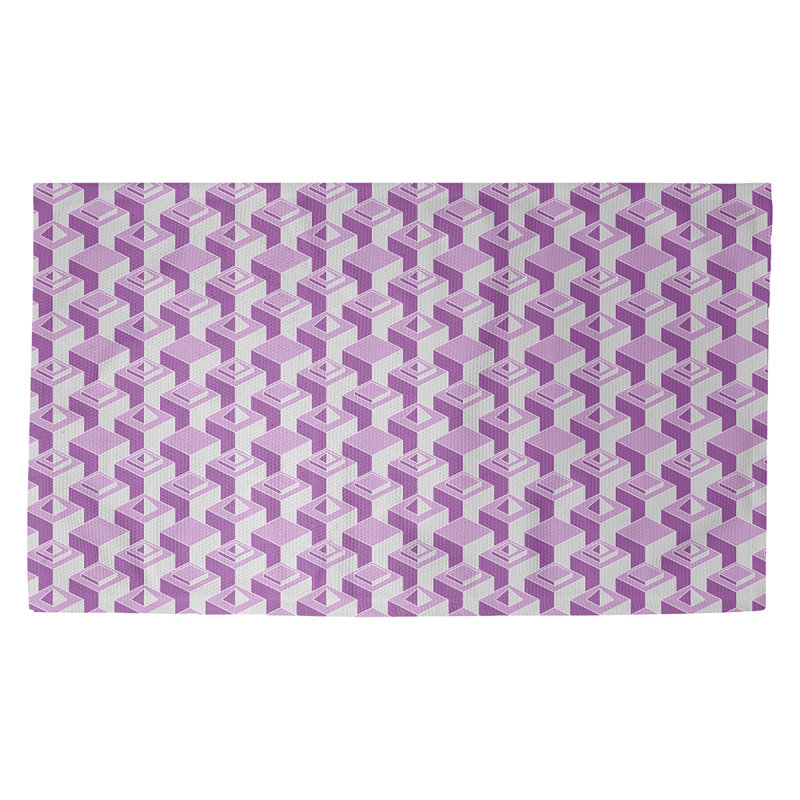 Tapis mauve à motif de gratte-ciel, Rectangle 2 pi x 3 pi
