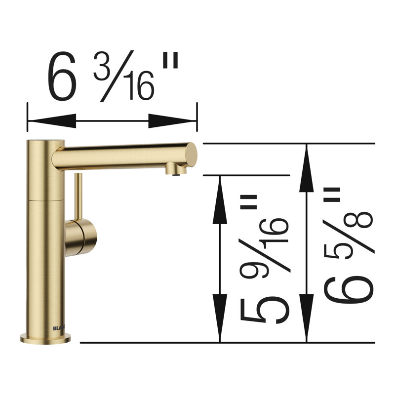 Alta II Low Arc Beverage Faucet - RO Compatible, Satin Gold