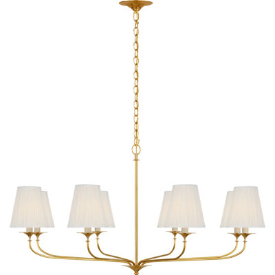 Knox Chandelier with Silk Pleated Shades