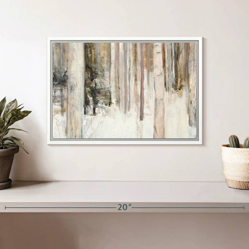 Lumière chaude d'hiver II, Cadre flottant blanc, 13 po x 9 po