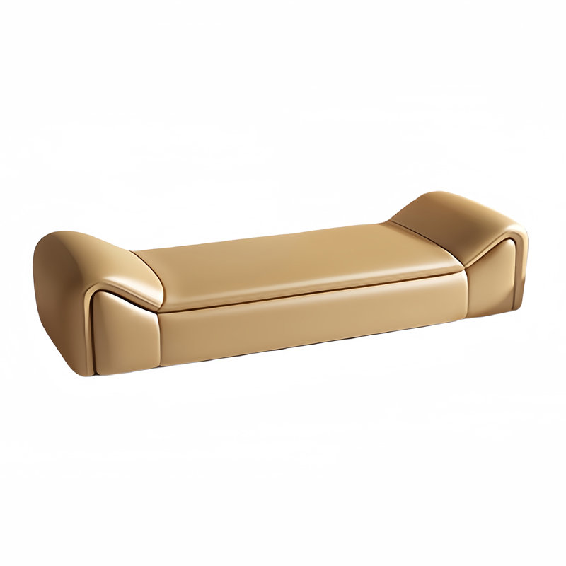 Banc rembourré en cuir Nanshi, Orange