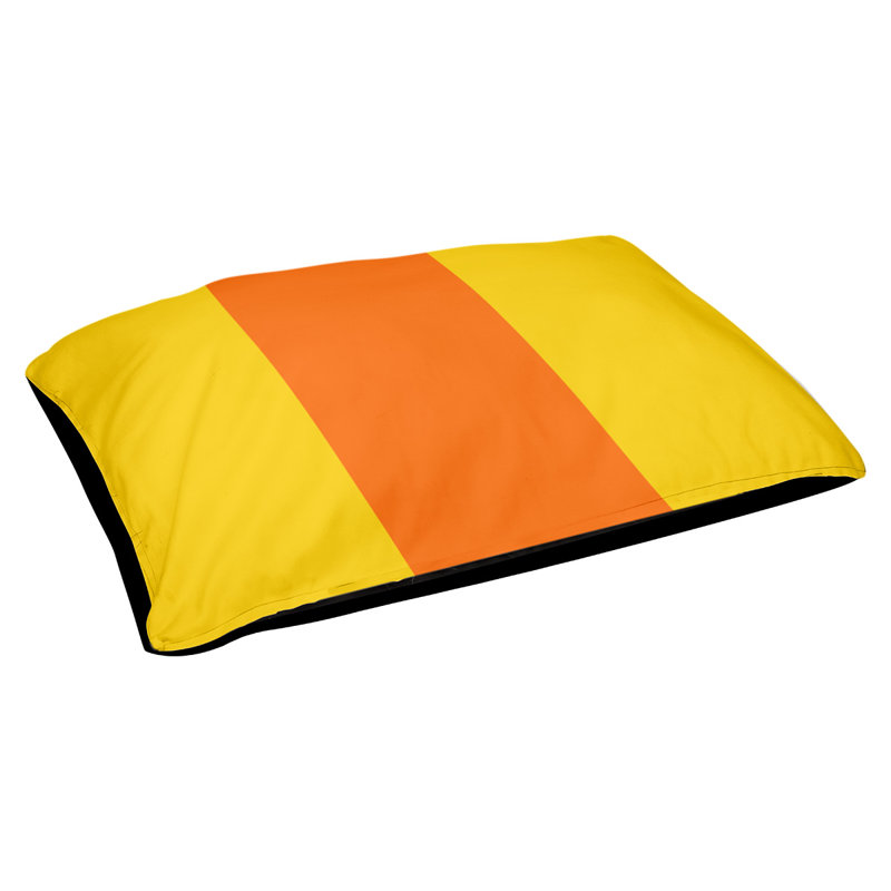 Coussin pour chien Tampa Bay, Grand (l 40 po x P 30 po x H 14 po), Jaune / rouge-orange / jaune