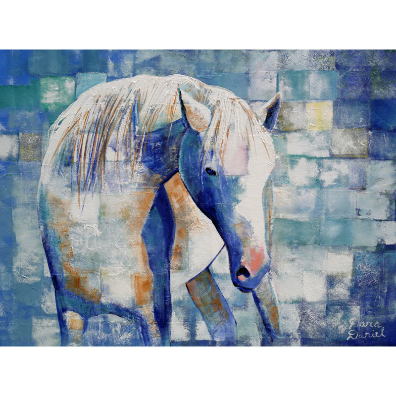Étalon par Dara Daniel - Peinture, Toile tendue, Pas de tapis, 18" H x 24" W