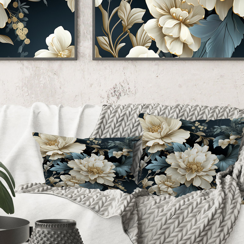 Coussin décoratif en polyester floral