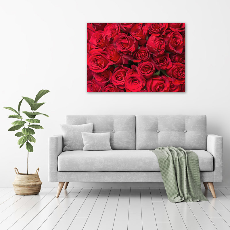 Red Roses - No Frame Print on Glass