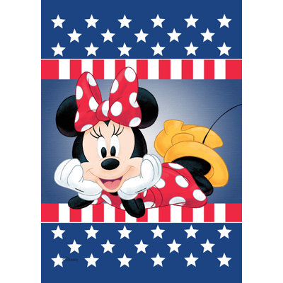 Drapeau de jardin Disney Minnie Mouse patriotique 12 po x 18 po