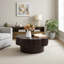 Table basse moderne en forme de fleur de prunier de 80,3 cm (31,6 pouces) avec rangement dissimulé, table d'appoint en placage de bois naturel pour salon ou appartement