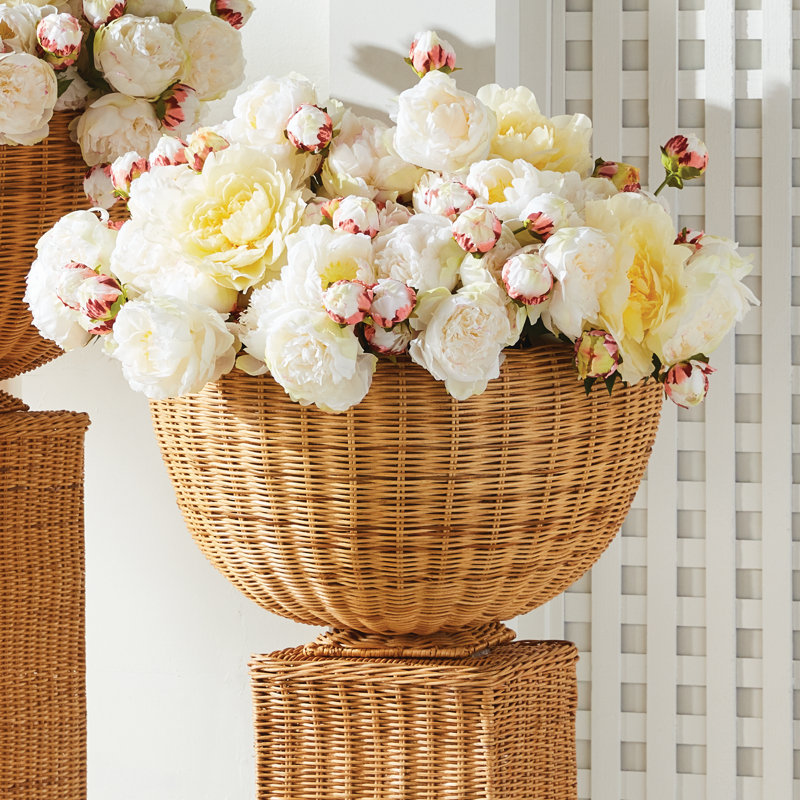 Charleston Handmade Rattan Decorative Bowl, Natural, 16" H x 24" W x 24" D