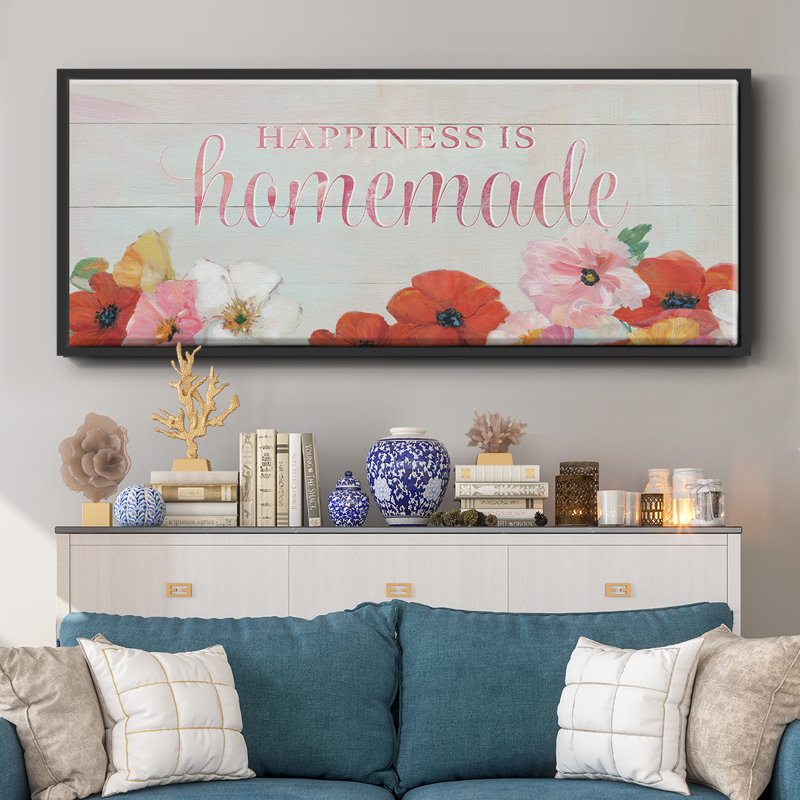 Happiness is Homemade- Framed Canvas, 20" H x 50" W