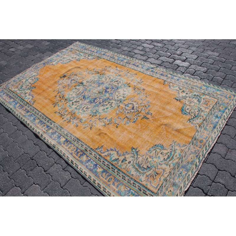 Large Vintage Turkish Oushak Rug: Perfect for Salons and Kitchens, Wool Beauty