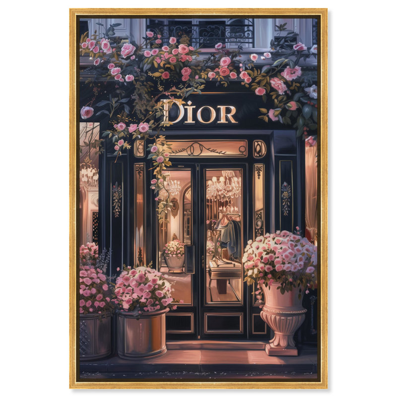 Toile élégante et glamour «Elegant Night Storefront II» par Art Remedy, H 25 po x l 17 po, Doré