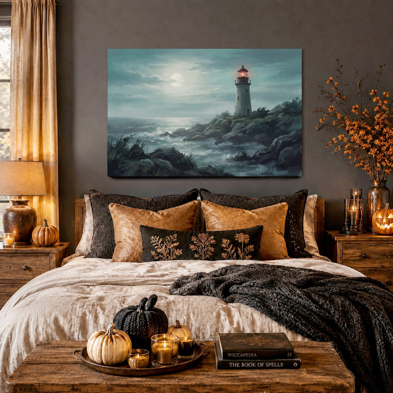 Art mural sur toile lune au clair de lune, H 20 po x l 30 po